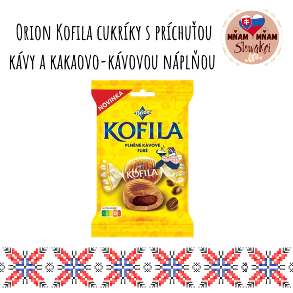 Orion KOFILA cukríky s príchuťou kávy a kakaovo-kávovou náplňou 80 g